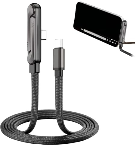 SHENYI 2-in-1 Fast Charging Cable with Built-in Stand 1.5M Type-C Charger Cord for Smartphones Gaming Office
