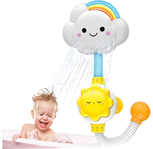 Peosaard Juguetes de baño para bebés, Juguete para Baby Shower, rociador de baño, Juguete de Ducha con Agua, Nube Encantadora, Grifo con chorros de Agua para niños pequeños, Juguetes para bañera