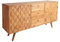 Riess Ambiente Massives Sideboard Mystic Living 145cm Akazie Natur 3D Oberfläche Massivholz Kommode Holzschrank Anrichte
