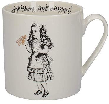 V&A C000048 Alice in Wonderland Mug in Gift Box, 'Alice' Design, Fine China, White, 350 ml