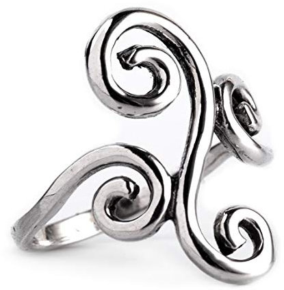 Windalf Bohemia Wunsch-Damen-Ring ALYA 22 mm Vintage Statement Glücks Silberring Lebens-Spirals Damenring Freundschaftsring 925 Sterlingsilber (Silber, 56 (17.8))