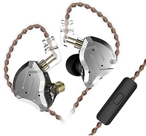 Tenlso KZ ZS10 Pro Auricolari HiFi in-ear, 4BA 1DD 5, in metallo con piastra frontale in acciaio INOX, cavo staccabile a 2 pin, Nero , with mic