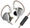 Tenlso KZ ZS10 Pro Auricolari HiFi in-ear, 4BA 1DD 5, in metallo con piastra frontale in acciaio INOX, cavo staccabile a 2 pin, Nero , with mic