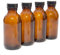 Aura 150ml AMBER GLASS Bottles with BLACK Lids - PACK of 4
