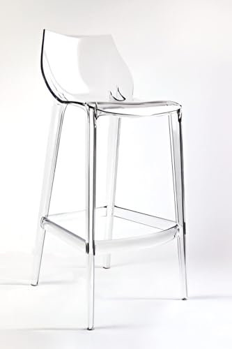 Mahi Mahi - Tabouret Transparent de Bar en Polycarbonate - H76 -Set 2 pièces Neutre