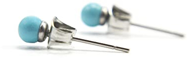 Boucles d'oreilles clous turquoise - Petites boucles d'oreilles clous 4 mm - Acier chirurgical - Cadeau pour adolescente - Pierre de naissance de décembre