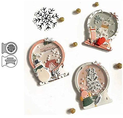 YunTrip Stanzformen für Kartenherstellung, Weihnachtskugel, Schneeflocke, Metall, Stanzschablone für DIY Scrapbooking, Album, Prägung, Foto, Basteln, Papier, Karten, dekorative Weihnachtsgeschenke