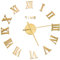 vidaXL 3D Wanduhr Modernes Design Dekorativ Extragroß Deko Wand Uhr Wandtattoo Dekoration Analoguhr Wohnzimmer DIY Eva Golden 100cm XXL