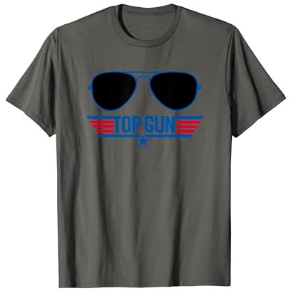 Top Gun-Brille und Logo T-Shirt