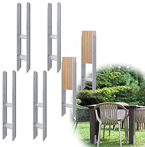 YUENFONG 6 x H-Pfostenträger/H-anker Ausführung Stahl, Gabelweite 101mm, 600 mm Länge, Stahlträger Materialstärke 5mm, Zaunpfosten für Gartenzäunen (6 Stück 101mm)