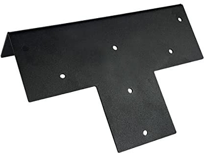 Framola Straight Pergola T-Bracket for Easy Pergola Construction, Secure Beams, Securing 4 Pieces Timber Wood Structure - Galvanised Steel Black Coating - for 150mm or 6inch Timber Posts