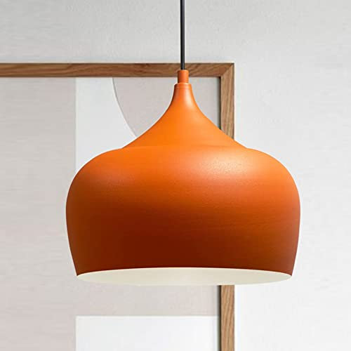 bamyum Kreis Küchenlampe Hängend Vintage Orange Ø30 cm, Pendelleuchte Hangend Vintage, Hängelampe Esstisch Vintage, Hängelampe Küche, Pendelleuchte Esstisch Orange, Küchenlampe Hängend Esszimmerlampe