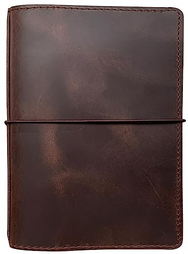 newestor Travelers Notizbuchhülle mit Innentaschen, Kartenfächern und Stifthalter, B6-Größe, Dunkelbraun