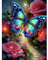 DPHERO DIY Schmetterling Diamant Painting Bilder für Erwachsene Kinder,5D Blumen Diamond Painting Set,DIY Strass Bilder Tier Diamant Kunst Kits,Runde Steine Diamant Painting für Zuhause Dekor 30x40cm