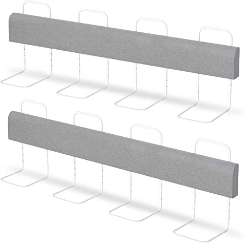 Yakimz 2X Bettgitter für Kinder 200cm, Bettschutzgitter 5-Loch Höhenverstellbar, Rausfallschutz Bett, Kinderbettgitter, Babybettgitter Sicher, Einfach zu Montieren, Grau