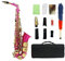 Saxophone alto Eb Brass Saxophone alto for débutants et étudiants, kit complet de sax bémol avec étui de transport, kit de nettoyage et d'entretien (Color : Rose red)