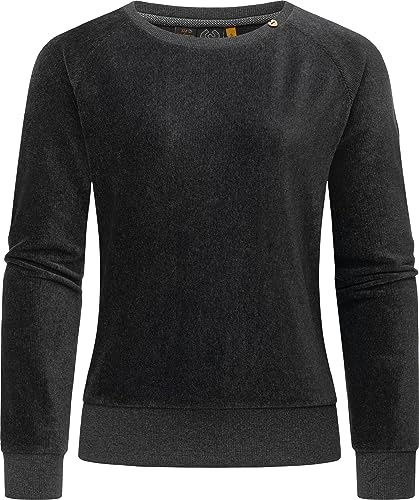 Ragwear Damen Pullover Sweatshirt in Cord-Optik Johanka Velvet Dark Grey Gr. XL