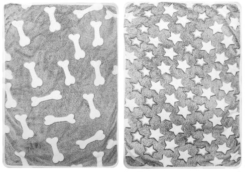 MEMOFYND Confezione da 2 coperte per animali domestici, coperta per cuccioli, morbida e calda, in pile di corallo, adatta per animali domestici di piccole e medie dimensioni (76 x 52 cm)