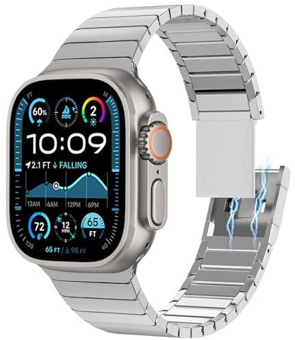 CHANCHY 49mm 46mm 45mm 44mm 42mm(Series 3 2 1) for Apple Watch Strap, Stainless Steel links Strap replacement band for iwatch Ultra 3/Ultra 2 1/SE 3 2 1/Series 11 10 9 8 7 6 5 4 3 2 1,Silver