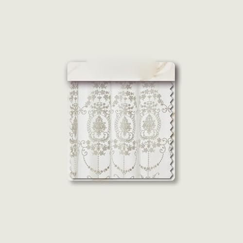 Transparente Vorhänge mit Stickerei, für Wohnzimmer, Schlafzimmer, europäischer Tüll, Türvorhänge, weiß, B 300 x 260 cm, 1 Stück, Plisseeband zum Zuziehen
