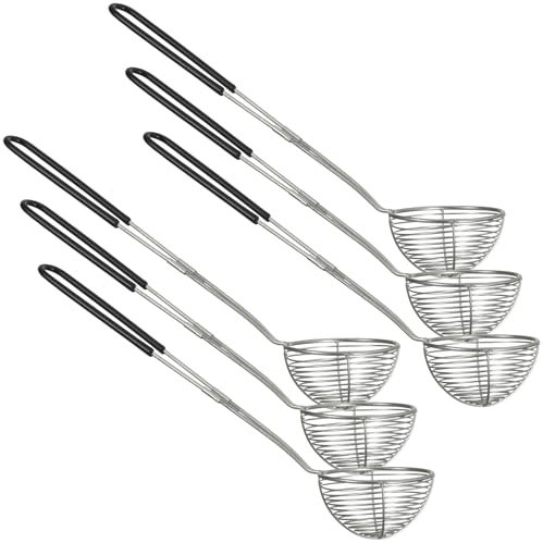 Unold 4874608 Fondue-Körbchen, 1x Kescher für Asia-Fondue 8746, Sieblöffel, Edelstahl Küchensieb mit Griffen, geeignet für das Garen von Gemüse, Pilzen, Fleisch, Fisch.