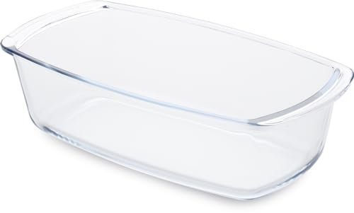 Guardini, Moule Plumcake en verre borosilicaté, résistant aux chocs thermiques, 27 x 14 x 7 cm - 1,8 L, transparent/bleu