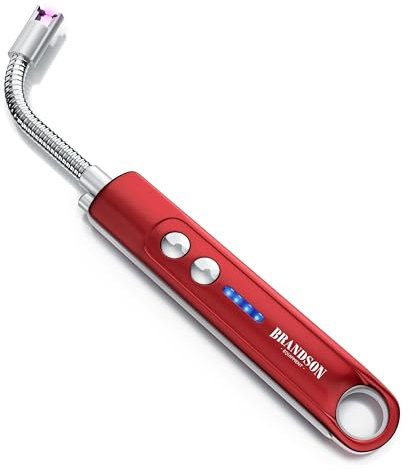 Brandson - Feuerzeug elektrisch - Stabfeuerzeug Lichtbogen mit Akku - USB aufladbar - Kaminanzünder für Küche Kerzen Gasherde Grill Kamin