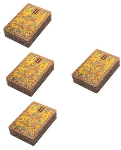 Abaodam 4 Packungen Goldfolien Spielkarten Brettspiel Spielkarten Party Spielkarten Tischkarten Familienspiel Requisiten Professionelle Spielkarten Party Spielzeug Brettspiele