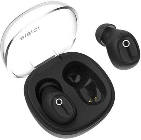 eleror Kabellose Ohrhörer für kleine Ohren, Damen, Herren,Bluetooth-Ohrhörer für kleine Gehörgänge, Mini-Ohrstöpsel, kabellose Bluetooth-Kopfhörer für iPhone, Android-Ohrhörer (Schwarz)