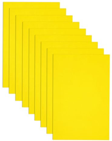 Jtnohx Moosgummi, Moosgummi Platten, 17.78×28.7cm 9 Stucke Farbige Eva Schaumstoffplatte zum Basteln, DIY-Bedarf(Gelb)