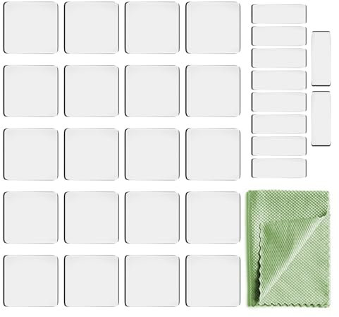 ZBHDEYG 30 Almohadillas Adhesivas De Doble Cara, 1 Trozo De Trapo, Almohadillas Adhesivas Transparentes Impermeables, Pegatinas De Pared Para Colgar Cuadros