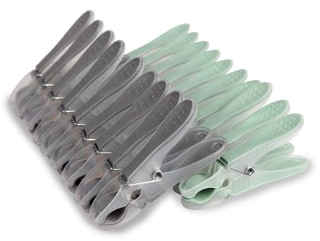 Praktisches Wäscheklammer Set Kunststoff Stabile, Langlebige Klammer, starker Halt, Haushaltsklemme - Anthrazit Grün