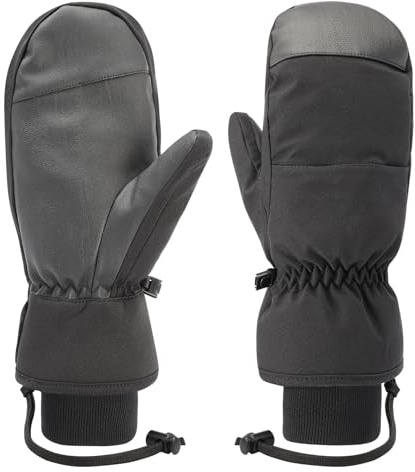 QKURT Ski Mittens, Winter Waterproof Snowboard Gloves, Anti Slip Thermal Snow Mittens, Touch Screen Warm Gloves for Men Women Cold Weather Skiing Hiking Cycling and Other Winter Outdoor Sport