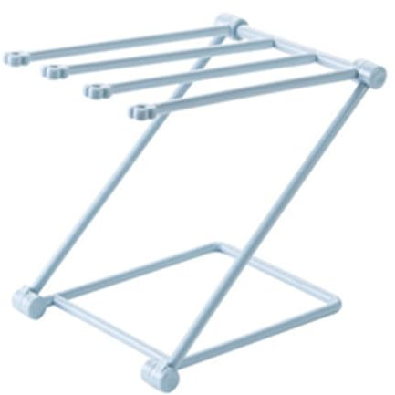 Tyenaza Porte-serviettes, porte-gant de toilette, porte-serviettes pliable, support de rangement vertical pour torchons, support pliable pour organisateur de torchons, petite (Bleu)