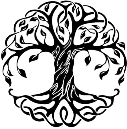 Wandaufkleber mit Mandala-Kreisbäumen, Yoga-Studio, Vinyl, Wandbilder, Fitness-Yoga-Baum, Wandaufkleber, Heimdekoration, Lebensbaum, klein – 30x30cm