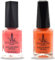 (2Pcs Set) Henna Infused Nail Polish Permeable Nail Polish Halal Vegan Long lasting No UV Needed (Sunset, Coral Reef)