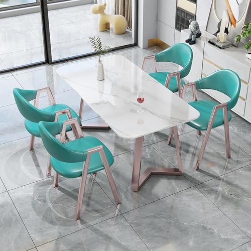 Moderno juego de mesa de comedor rectangular para 4 personas con sillas tapizadas, muebles de cocina y comedor de lujo para salas de recepción, juego de mesa de cocina Rock Board