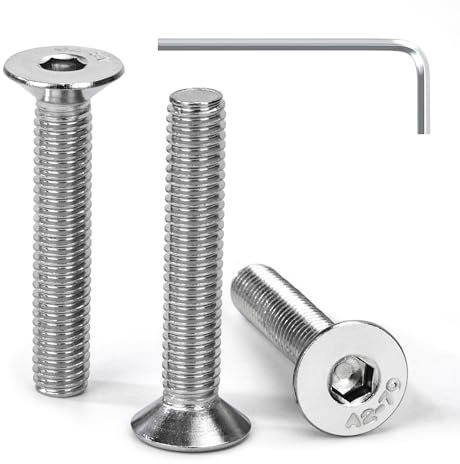 Tunejoy Viti a Testa Svasata M6 x 35 mm Vite a testa svasata Brugola Bulloni in Acciaio Inox A2 V2A Viti a Testa Piatta Norma DIN 7991 con Chiavi a Esagono Filettatura Completa 30 pezzi