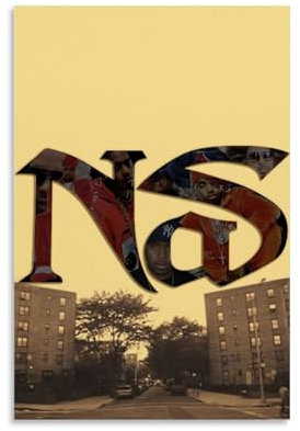 YRAEYWAER Poster Nas Rapper (1), ästhetische Dekoration, Wohnzimmer, modern, für Familienschlafzimmer, Schlafzimmer, Wohnzimmer, Wandkunst, Dekoration, Poster, 30 x 45 cm, ungerahmt