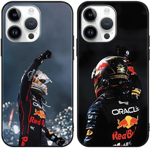 TBNMBGY 2 Stück Schutzhülle für Apple iPhone 15 PRO Hülle 6.1, Formula 1 Rennfahrer Cool Muster Design Ästhetik, Silikon TPU Weich Schutzhülle Bumper Case für F1 Formel 1 Rennen Fans,Racing