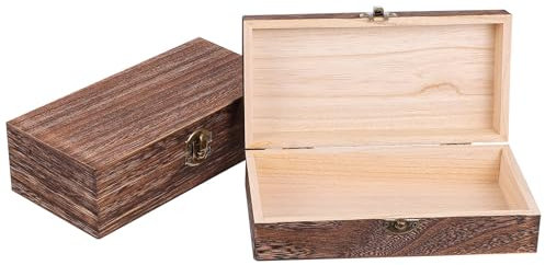 Ceeyoll Holzkiste Mit Deckel,Aufbewahrungsbox,Schmuck hölzerne Boxen,Retro Holz Schatzkiste,für Home Office Geschenken Wohnkultur,Dekorative Boxen für Handwerk Nähen Andenken Holzkisten zur Dekoration