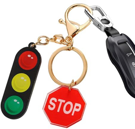 Custom Keychain - Keyring Number Plate | Personalised Number Plate Keychain | Acrylic Traffic Light Driver Keychain | Boys Backpack Pendant, Keyfob Phone Charm, Car Accessories, Signal Lamp Keyholder