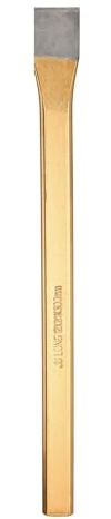 sourcing map Cold Chisel 20mm Wide 400mm Long Alloy Steel High Hardness Heat Treated Heavy Duty Flat Cold Chisel for Cutting Rivets Iron Steel Bronze Copper Rods Bolts, Gold Gray