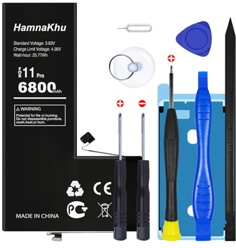 6800mAh (New Upgrade) Super Capacity Battery Compatible with iPhone 11 Pro, 0 Cycle Li-Polymer Replacement Battery for iPhone 11 Pro, with Professional Repair Tool Kit
