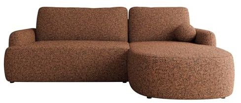 Mirjan24 Ecksofa Loridu für Wohnzimmer mit Schlaffunktion und Bettkasten, Eckcouch, L-Sofa, Polsterecke, abgerundete Kanten (Bella 40, Seite: Rechts)