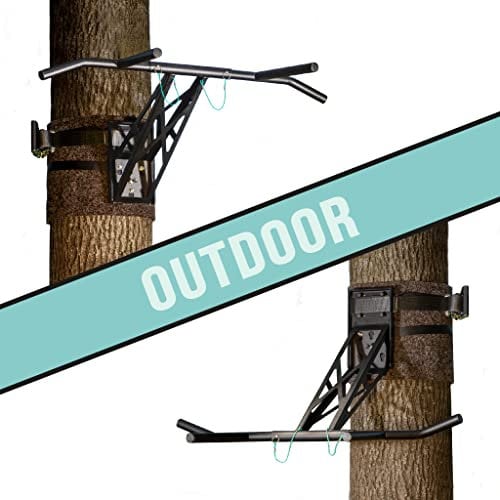 PULLUP & DIP Premium Klimmzugstange und Dip Stange, Mobil für Befestigung an Baum & Pfosten, für Outdoor im Garten und Park, Hochwertige Qualität, Über 35 Übungen, OUTDOOR PAKET