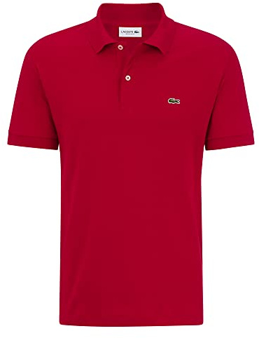 Lacoste Herren Polo-Shirt Kurzarm DH2050, Männer Polo-Hemd,2 Knopf,Regular Fit,Rot,6