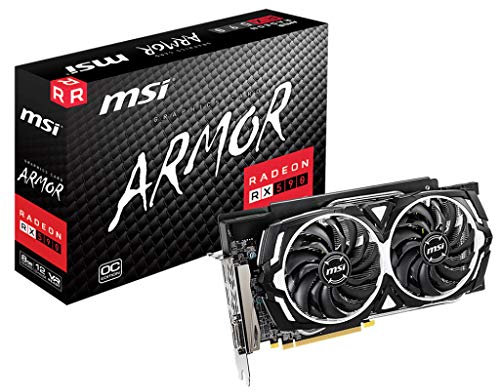 MSI RADEON RX 590 ARMOR 8G OC Graphics Card '8GB GDDR5, 1565Hz, AMD Polaris 30 XT GPU, 2x DisplayPort, 2x HDMI, DVI-D, Dual Fan Cooling System'