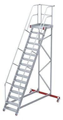 Euroline Wartungsbühne 60 Grad, 1000 mm Stufenbreite, 2 Handläufe 3 Podestgel. - 16 Stufen