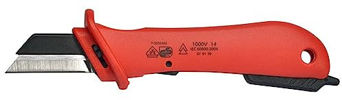 SW-Stahl 41907L VDE Kabelmesser 190 mm I nach DIN EN/IEC 60900 I Abisoliermesser für Kabel 1000V I Kabel Messer für Elektriker I Abmantelmesser I Messer für Kabel Schneiden I Kabel Abisolierwerkzeug
